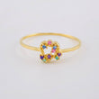 Anillo Destellos Corazón 0.95 g / T7 Oro Amarillo 18K