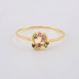 Anillo Destellos Corazón 0.95 g / T7 Oro Amarillo 18K