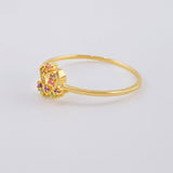 Anillo Destellos Corazón 0.95 g / T7 Oro Amarillo 18K