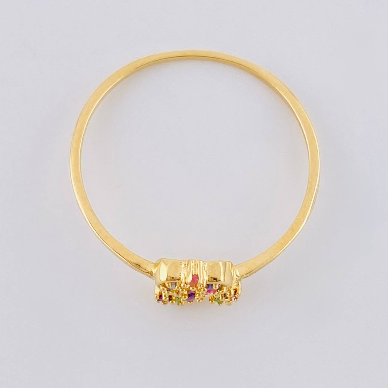Anillo Destellos Corazón 0.95 g / T7 Oro Amarillo 18K