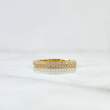 Churumbela Ring Thick 3.6gr / T7 1/4 / White Zircons Yellow Gold 18K *