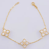 Pulso Aro Seguido flores 5.9gr / 7 1/4 in / 1.3mm Oro Amarillo +3 18K ©