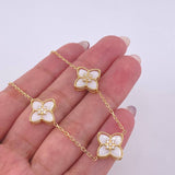 Pulso Aro Seguido flores 5.9gr / 7 1/4 in / 1.3mm Oro Amarillo +3 18K ©