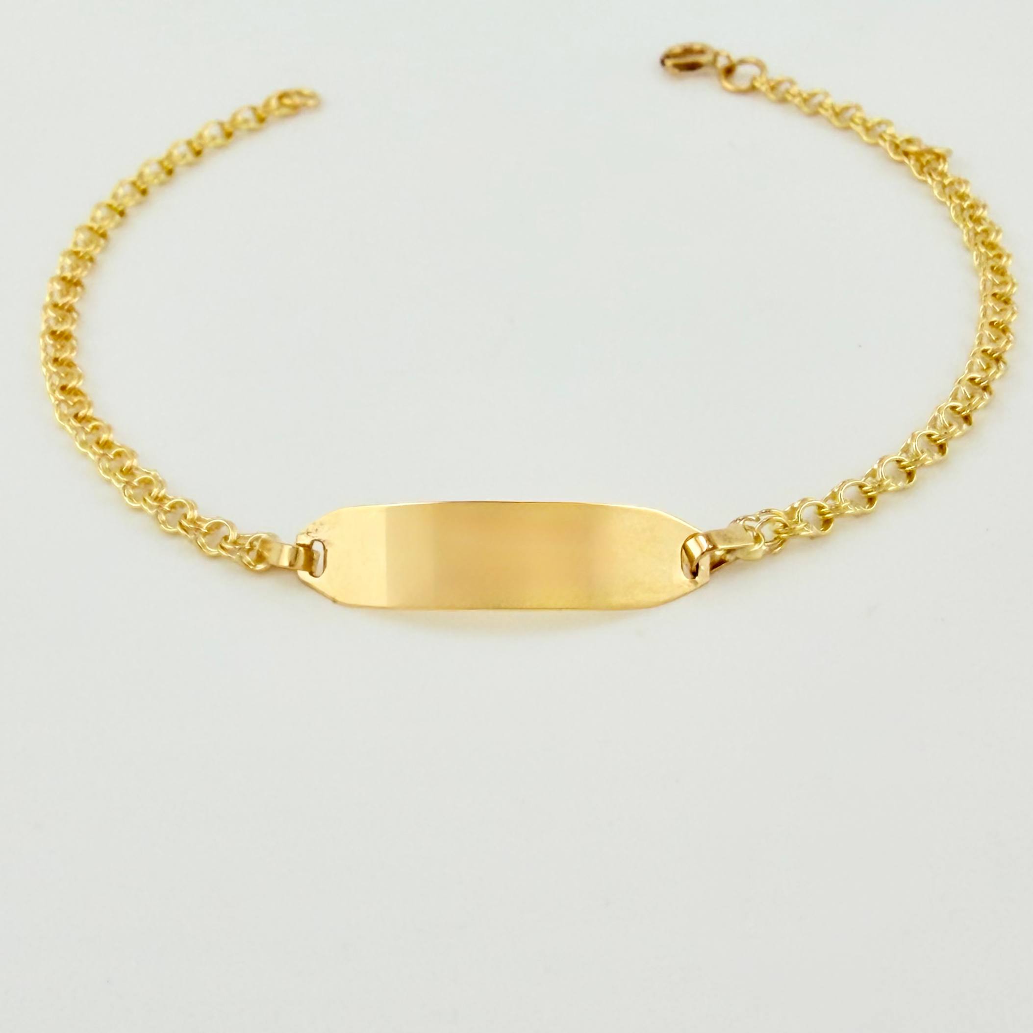 Pulso Bebé Roll On Placa Ovalada Lisa 1.35gr / 5 3/4 in / 2.3mm Oro Amarillo 18K