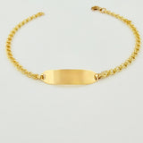 Pulso Bebé Roll On Placa Ovalada Lisa 1.35gr / 5 3/4 in / 2.3mm Oro Amarillo 18K
