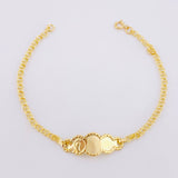 Pulso Bebé Roll On Placa Nuve Pie 1.35gr / 5 3/4 in / 2.3mm Oro Amarillo 18K