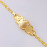 Pulso Bebé Roll On Placa Nuve Pie 1.35gr / 5 3/4 in / 2.3mm Oro Amarillo 18K