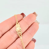Pulso Bebé Roll On Placa Nuve Pie 1.35gr / 5 3/4 in / 2.2mm Oro Amarillo 18K *