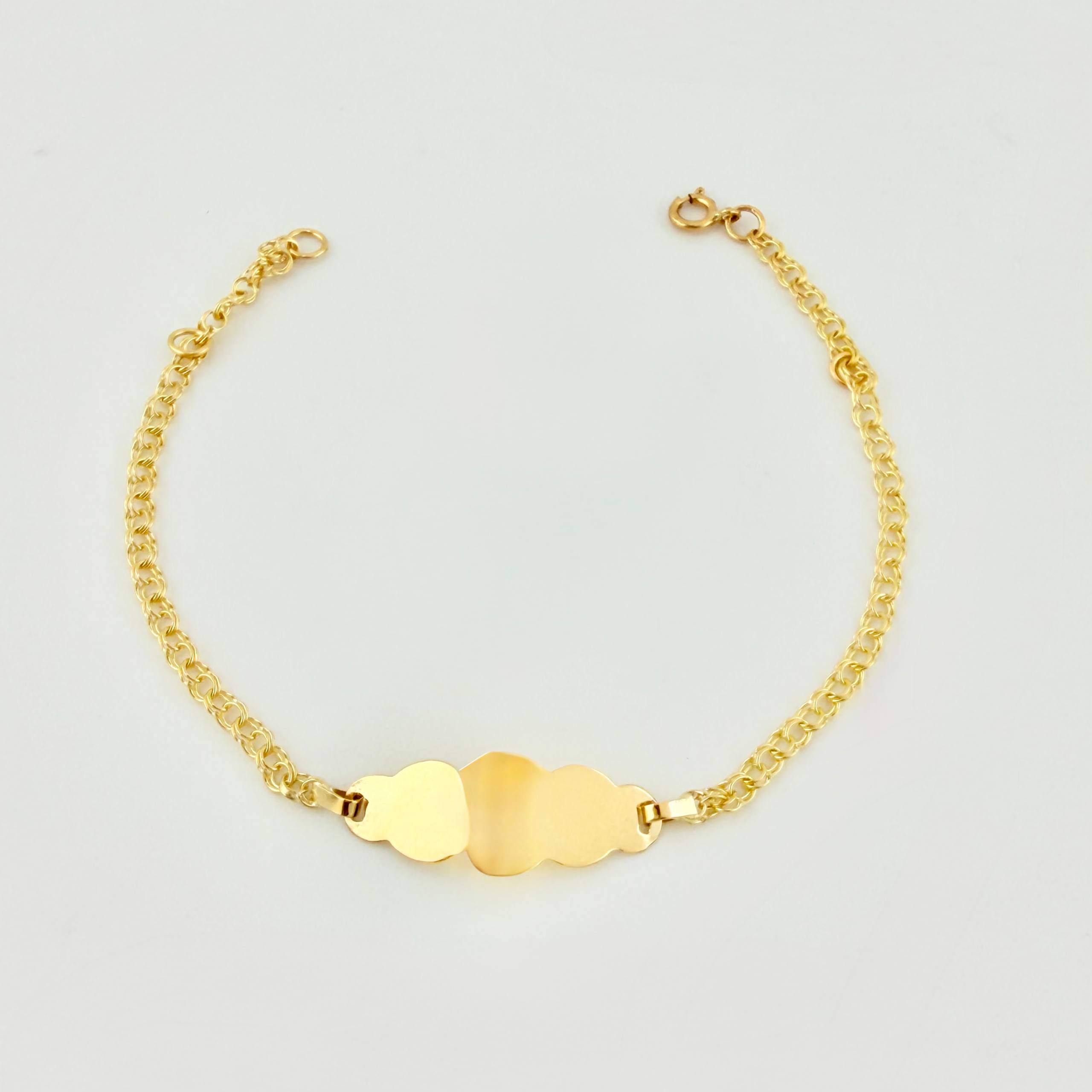 Pulso Bebé Roll On Placa Nube 1.45gr / 5 3/4 in / 2.3mm Oro Amarillo 18K