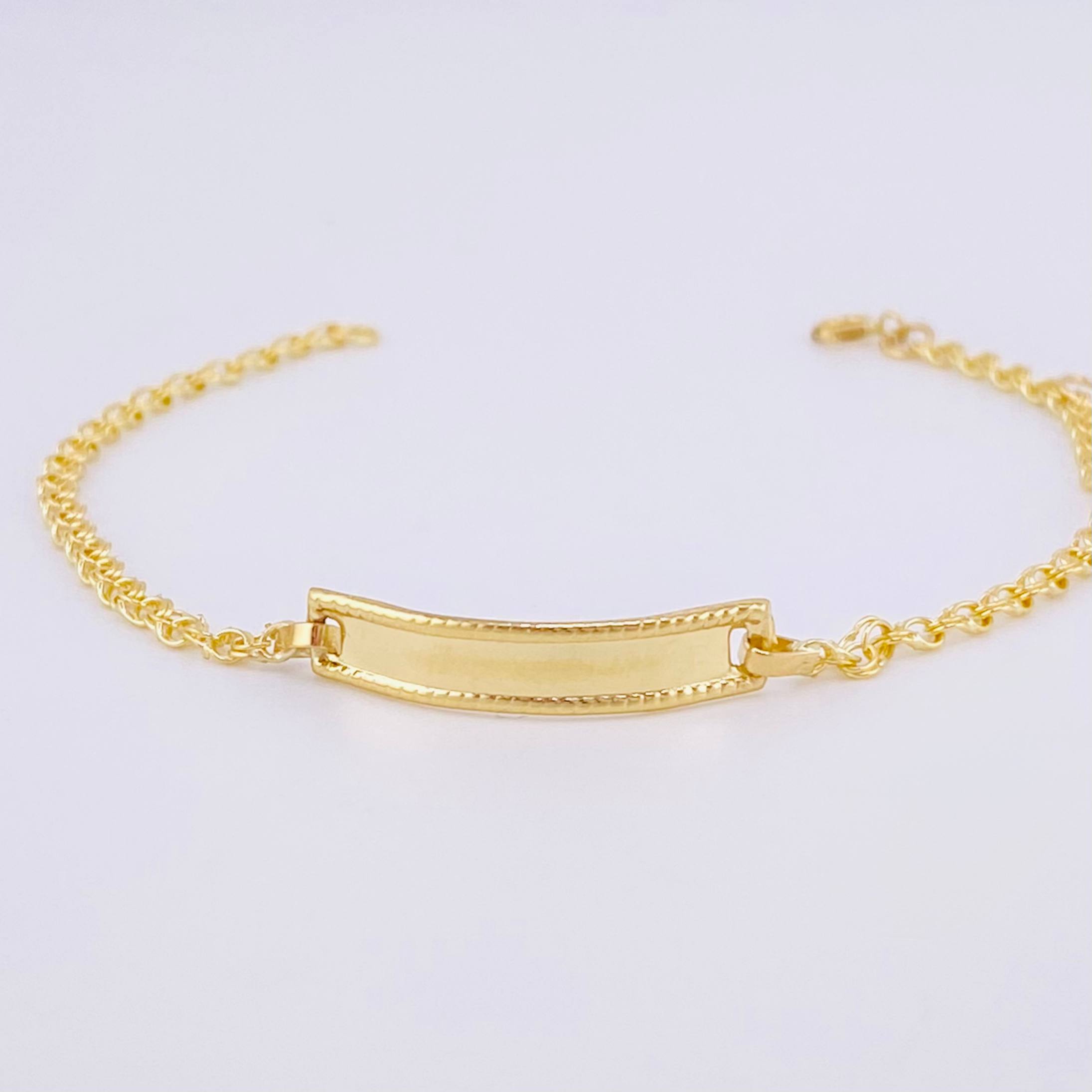 Pulso Bebé Roll ON Placa Rectangular Relieve 1.25gr / 5 3/4 in / 2.3mm Oro Amarillo 18K