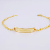 Pulso Bebé Roll ON Placa Rectangular Relieve 1.25gr / 5 3/4 in / 2.3mm Oro Amarillo 18K