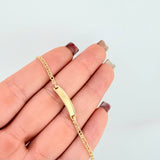 Pulso Bebé Roll ON Placa Rectangular Relieve 1.25gr / 5 3/4 in / 2.3mm Oro Amarillo 18K