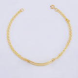 Baby Roll On Bracelet Relief Rectangular Plate 1.35gr / 5 3/4 in / 2.3mm Yellow Gold 18K