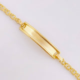 Baby Roll On Bracelet Relief Rectangular Plate 1.35gr / 5 3/4 in / 2.3mm Yellow Gold 18K