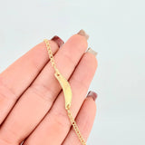 Pulso Bebé Roll On Placa Ovalada Relieve 1.35gr / 5 3/4 in / 2.3mm Oro Amarillo 18K