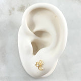 Three Petal Flower Stud Earrings 0.7gr / 18K Gold ©