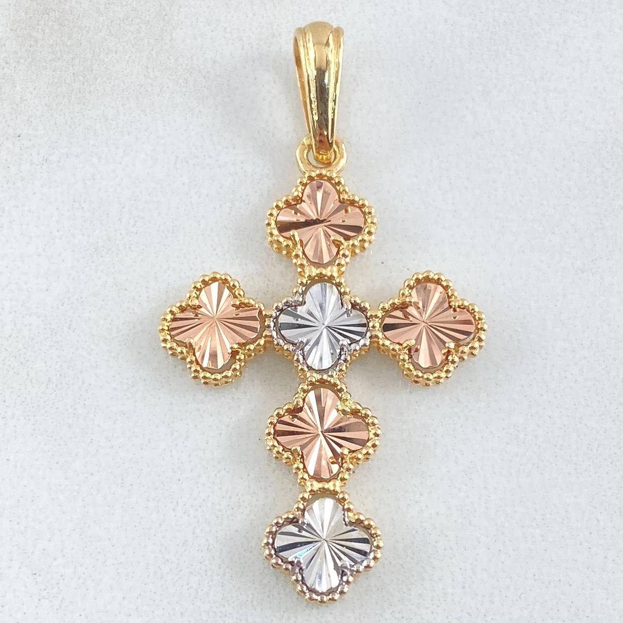 Pendant Cross Clover 4.4gr / 4.1cm / 18K Gold