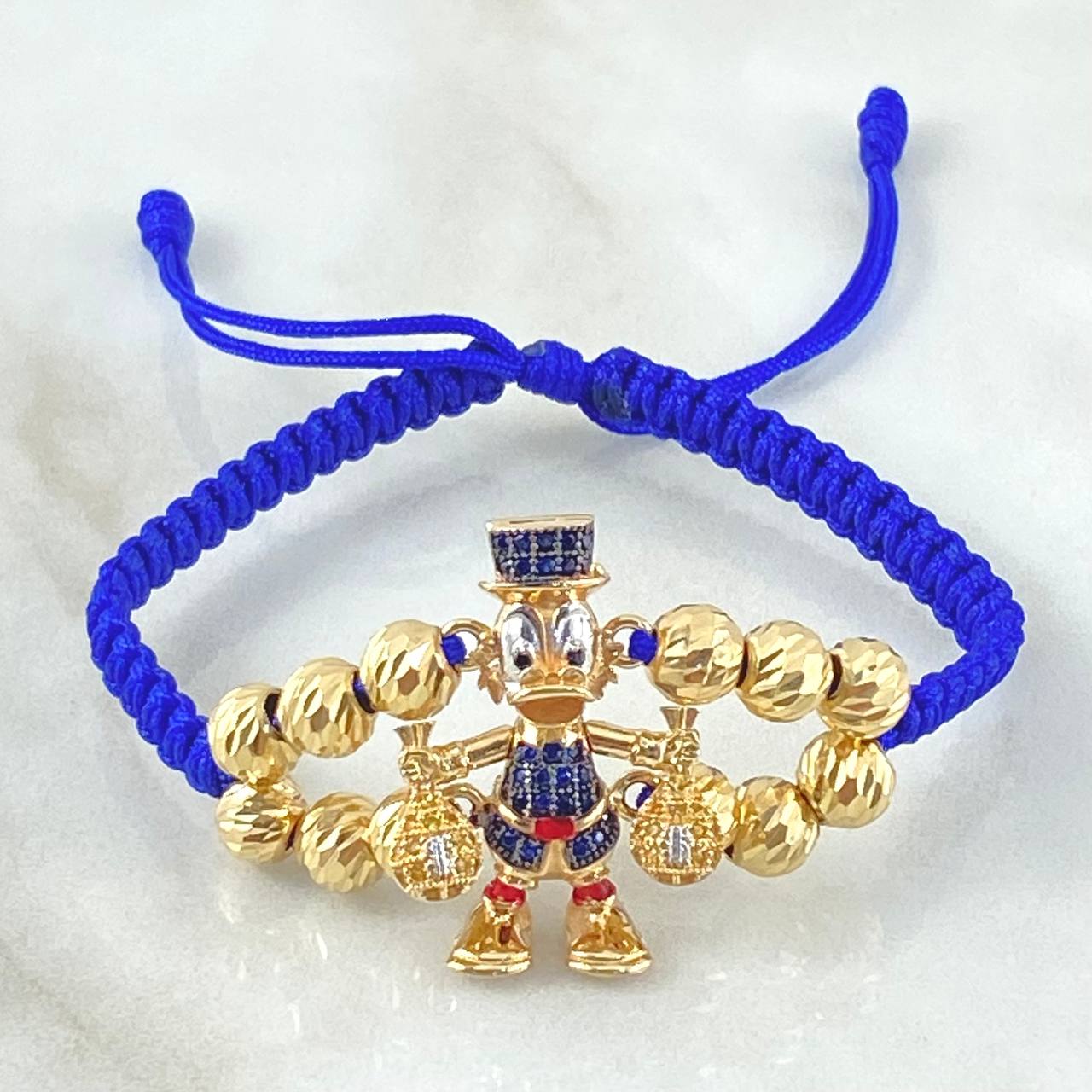 Blue Bracelet Charm Duck Money Bags 7.5gr / 18K Gold ©