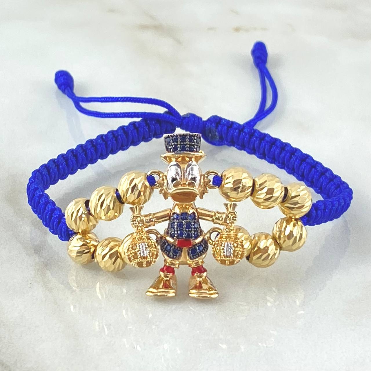 Blue Bracelet Charm Duck Money Bags 7.5gr / 18K Gold ©