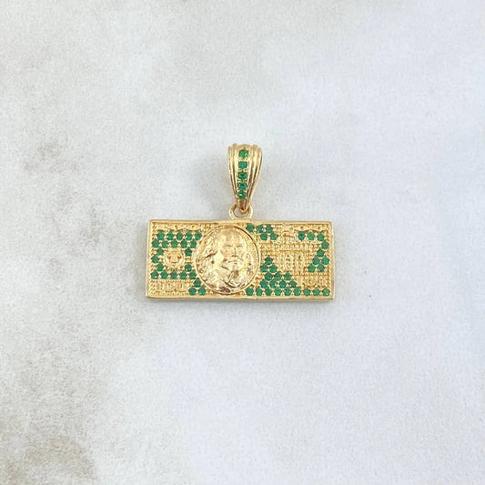 Dije Cien Dolares 3.5 g / 1 1/2 in Oro Amarillo 18K