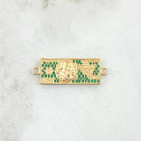 Herraje Dólar 2.9gr / 1cm / Circones Verdes Oro Amarillo 18K ©