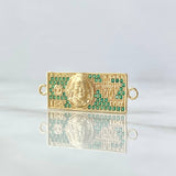 Herraje Dólar 2.9gr / 1cm / Circones Verdes Oro Amarillo 18K ©