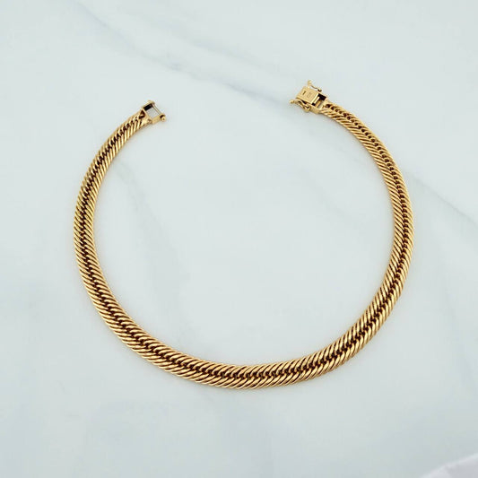 Pulso Cubano Reticulado 5.65gr / 8 in / 4.36mm Oro Amarillo +3 18K %