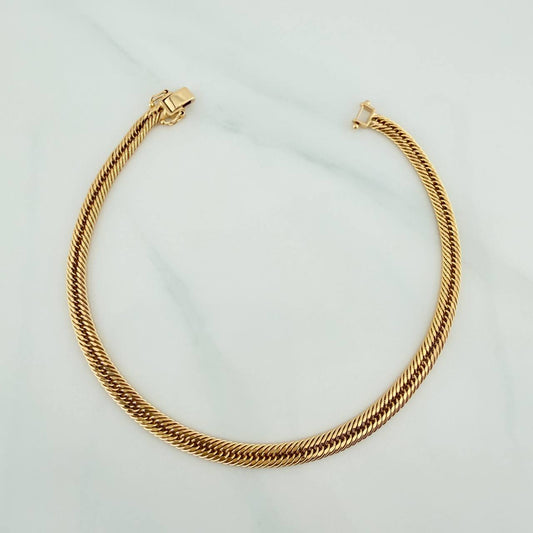 Pulso Cubano Reticulado 4.15gr / 8 in / 3.7mm Oro Amarillo +3 18K &