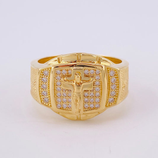 Christ Ring 7.85g / Size 8 3/4 Yellow Gold 18K