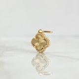 Dije Trébol VCyA 1.4gr / 1.8cm / 10mm Diamantado Punteado Oro Amarillo 18K