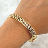 Bracelet 22.9gr / 18.5cm / 8mm Black Zircons 18K Yellow Gold