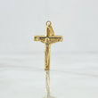 Dije Cruz Cristo 1.5gr / 3cm / Lisa Troquelada Oro Amarillo 18K