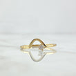 Half Curve Ring 1.3gr / T5 1/4 / White Zircon Yellow Gold 18K