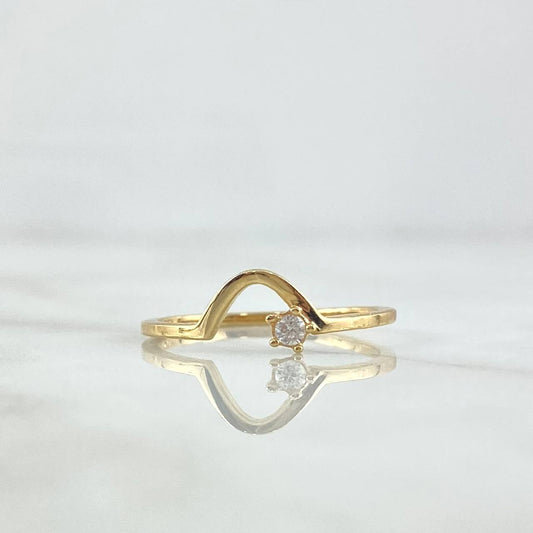 Half Curve Ring 1.3gr / T5 1/4 / White Zircon Yellow Gold 18K