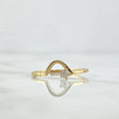 Half Curve Ring 1.35gr / T6 3/4 / White Zircon Yellow Gold 18K