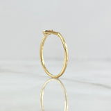 Half Curve Ring 1.3gr / T5 1/4 / White Zircon Yellow Gold 18K
