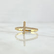 Cross Ring 1.3gr / Size 7 3/4 / White Zircons 18K Yellow Gold
