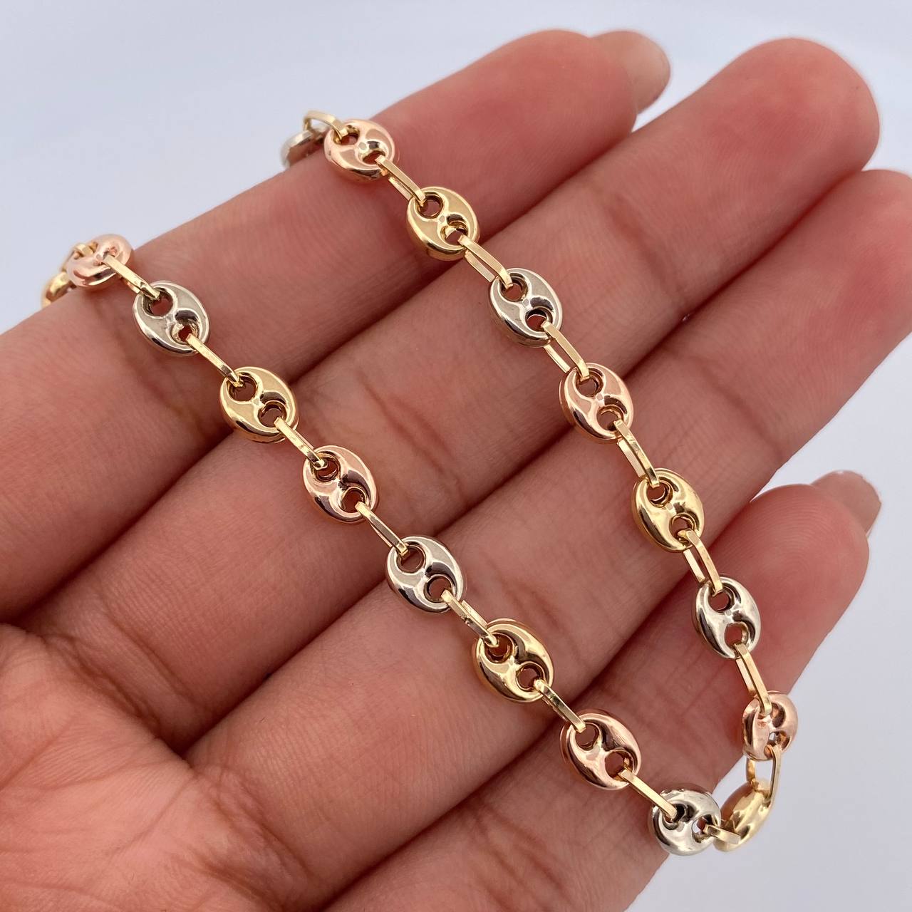 Bracelet GC 4.5gr / 21cm / 4.8mm Three Golds 18K &
