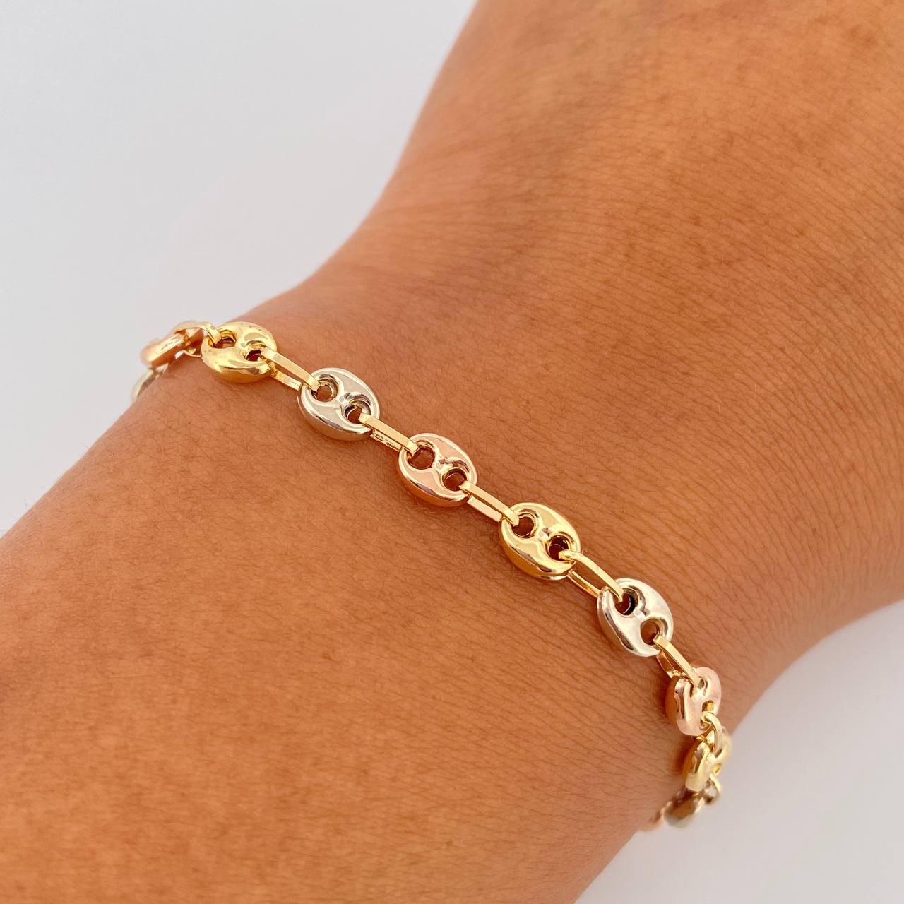 Bracelet GC 4.5gr / 21cm / 4.8mm Three Golds 18K &