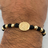 Black Woven Guardian Angel Bracelet 2.35gr / 18K Gold $