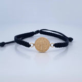 Black Woven San Benito Bracelet 0.8gr / 18K Gold &