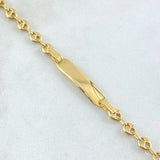 Baby Bracelet GC Bordered Plate 1.8gr / 14cm / 18K Gold ©