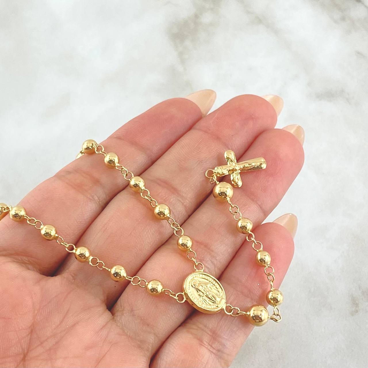 Miraculous Virgin Rosary 8.55gr / 55cm / 18K Gold ©