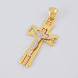 Pendant Christ 6g / 1 3/4 in Three Golds 18K