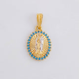 Pendant Virgin of Guadalupe 1.85g / 3/4 in Two-Tone Yellow White 18K Gold