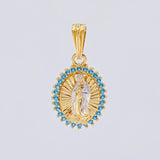 Pendant Virgin of Guadalupe 1.85g / 3/4 in Two-Tone Yellow White 18K Gold
