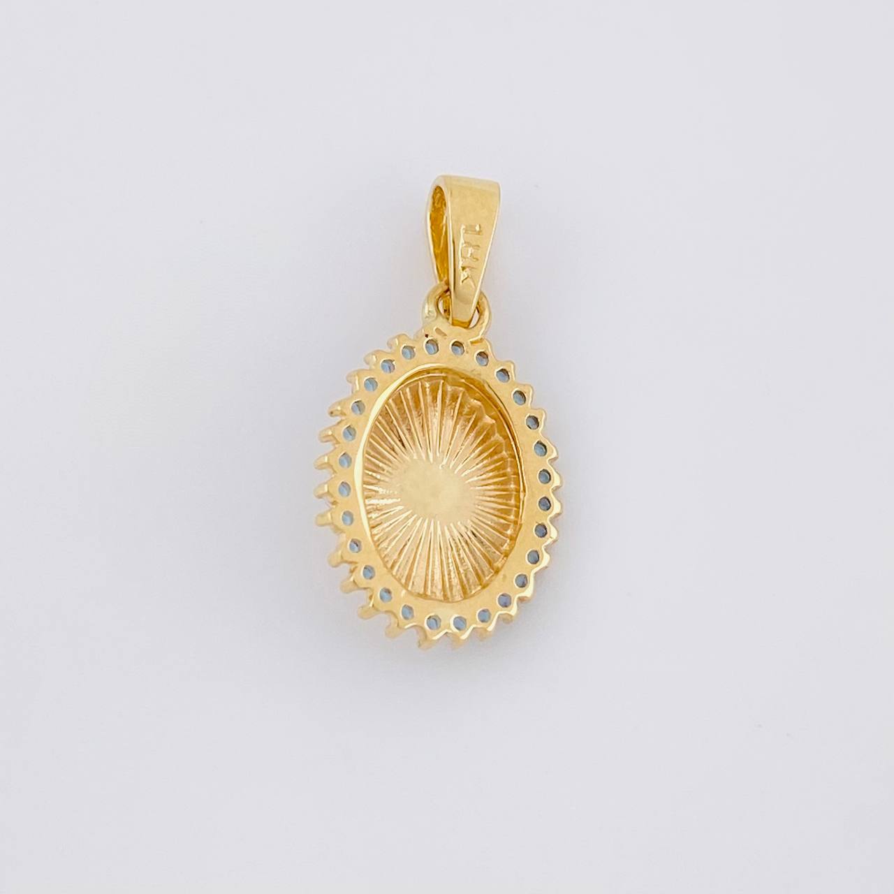 Pendant Virgin of Guadalupe 1.85g / 3/4 in Two-Tone Yellow White 18K Gold