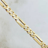 Figaro Chain Three Rings 32.05gr / 23 1/2 in / 8mm Yellow Gold Nac.Esp. 18K ©