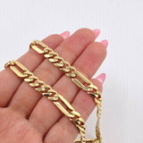 Cadena Figaro Cinco Aros 31.25gr / 23 1/2 in / 7mm Oro Amarillo Nac.Esp. 18K *