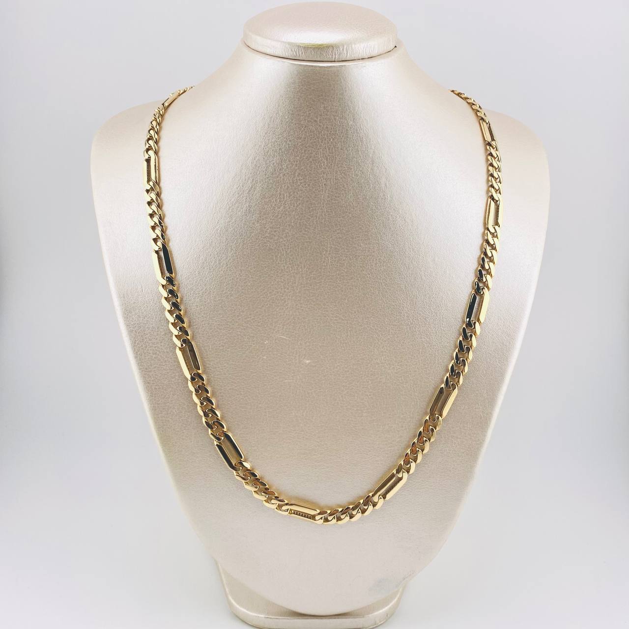 Cadena Figaro Cinco Aros 31.25gr / 23 1/2 in / 7mm Oro Amarillo Nac.Esp. 18K *